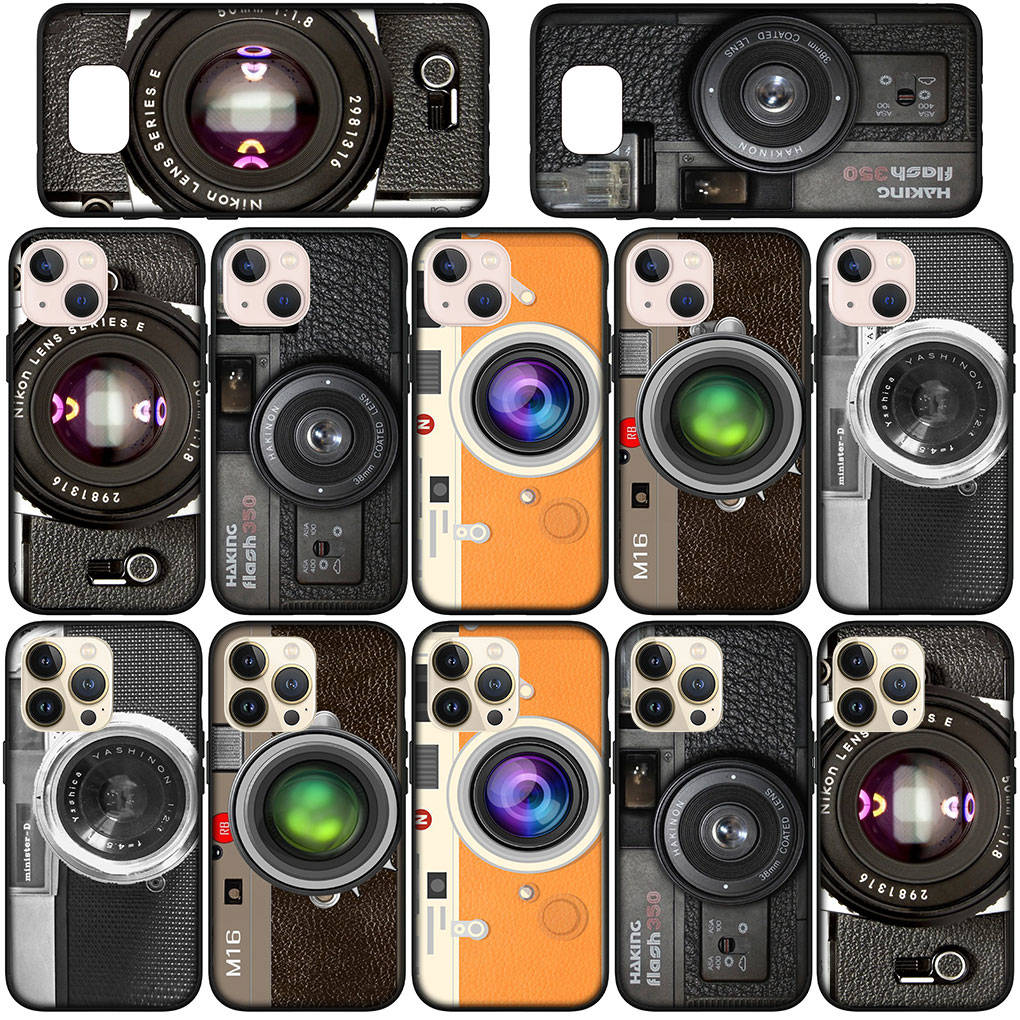 Phone Case for Samsung Galaxy S25 S24 S23 iPhone 16 15 Xiaomi Redmi Note 14 13 12 16E X 11 Pro Max 13C OPPO Moto Huawei Retro Camera Vintage Art Cover
