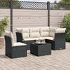 VidaXL Garden Lounge Set 6 Pcs with Cushions Black Wicker 3217646