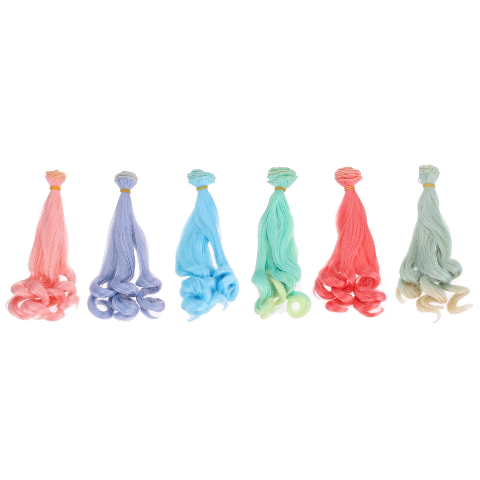 

PATIKIL Набор для куклы 20 см Высокотемпературный шелк Кудрявые волосы для куклы Набор для изготовления париков своими руками Ручная работа Многоцветные 6 штук Парики, Парики, Аксессуары,