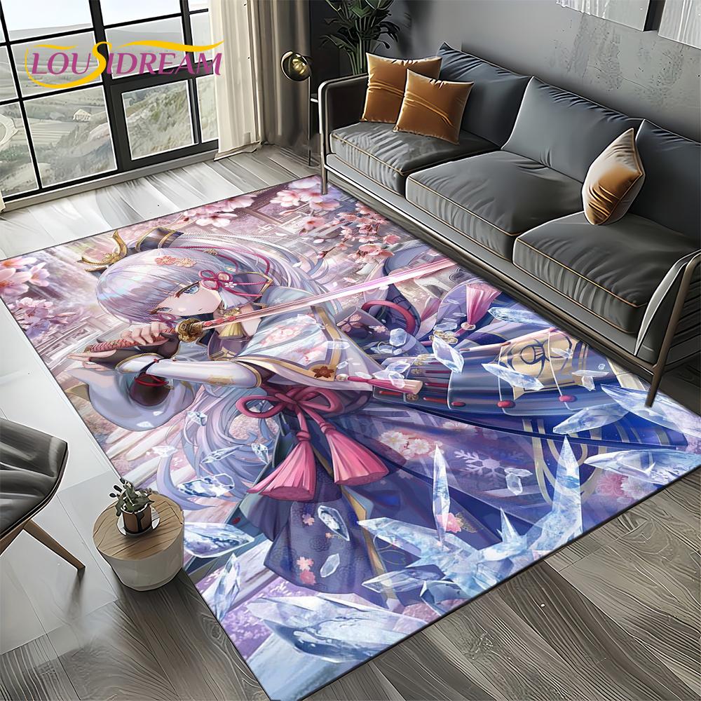 2025 New Cartoon Genshin Impact Character Solo Game Carpet Rug for Living Room Bedroom Home Sofa Decoration,Non-slip Floor Mat