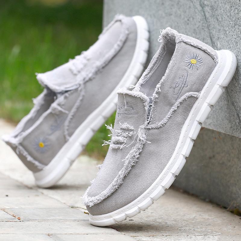 Men's New One-pedal Cloth Shoes, Summer Shoes, Canvas Shoes, Soft-soled Men's Shoes, Canvas Shoes, Comfortable Casual Shoes