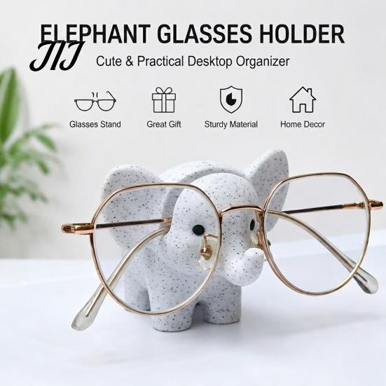 Minimalist Bedside Accessory 3D Printed Elephant Eyeglass Holder, Cute Sunglasses Display Stand, Creative Decorative Marble Texture Stand Glasses