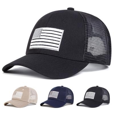 Summer Outdoor American Flag Embroidered Baseball Cap Fashion Mesh Breathable Men Women Hat Cotton Adjustable Golf Caps Leisure Travel Sunscreen Hats
