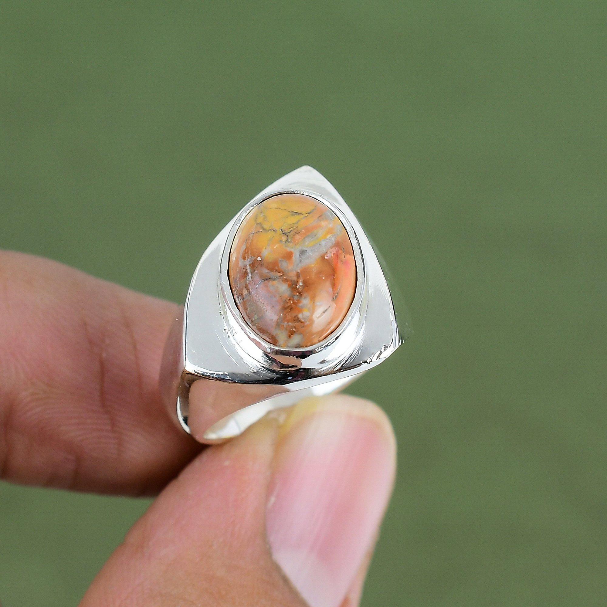 

Maligano Jasper Ring 925 Sterling Silver Ring Amazing Jewelry Handmade Wonderful Ring Real Gemstone Ring Gift For Mom Available In Ring Size 6 US