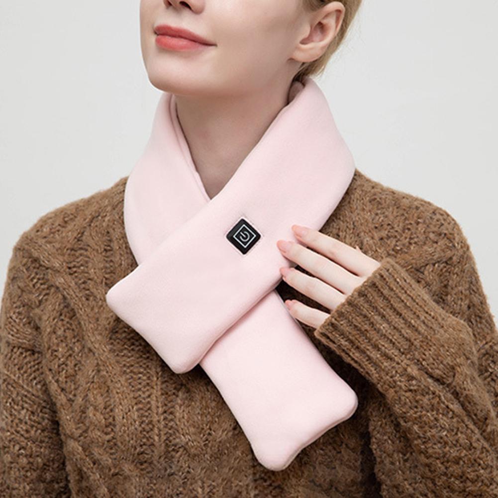 1/2Pcs Warm Heated Scarf USB Charging Electric Heated Scarf Cold-Proof Thermal Neck Wrap Warmer Washable 3 Gears Heating Winter