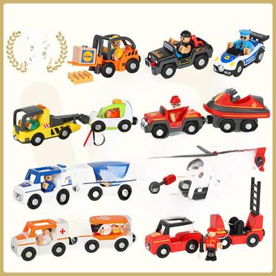 Magnetic Multifunctional Thomas Car: Ambulance & Police Compatible with Wooden Tracks