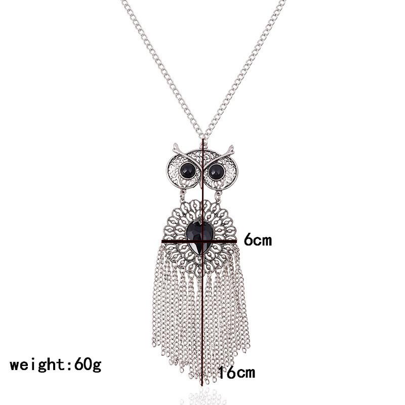 Owl Pendant Necklace With Rhinestone Embellishments For Women And Men