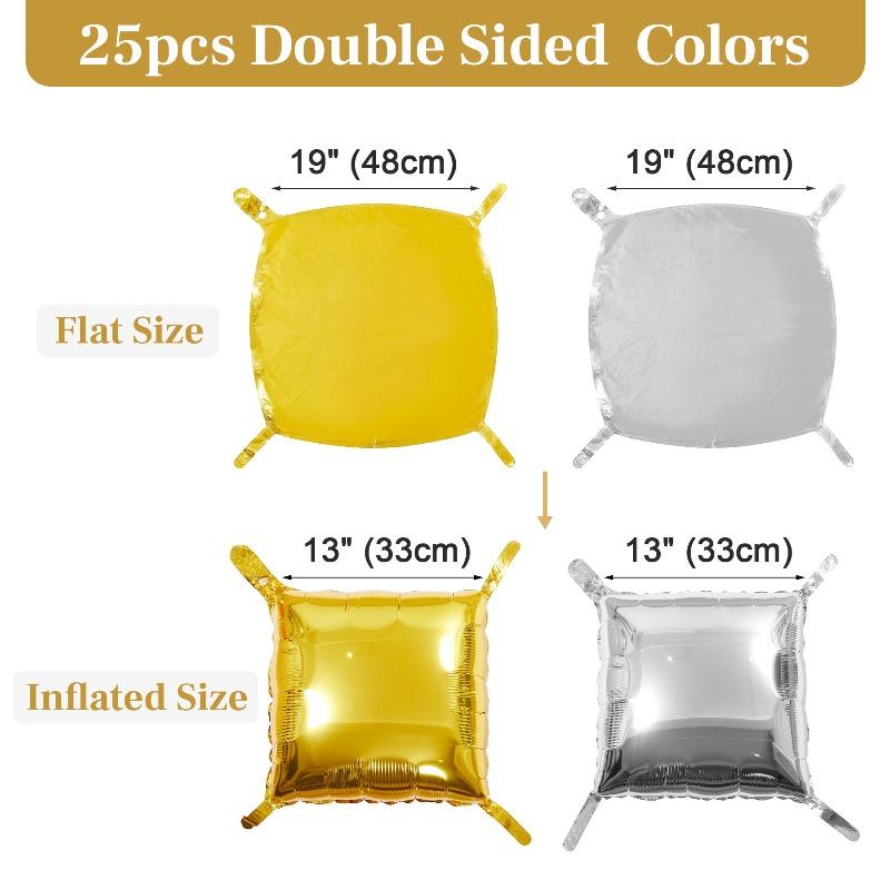 Multi-Color Double-sided Square Block DIY Background Wall Aluminum Film Balloons for Birthday Parties Wedding Background