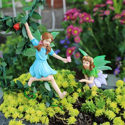 Blumenfee Gartenstecker Miniaturstatuen, Niedlich, Ideales Geschenk Ornamente Harzskulpturen Dekorationen für Blumentopf