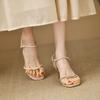 Roman Sandals For Women Waterdiamond Buckle Pu Summer Fashion Footwear