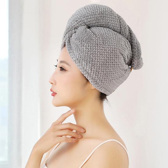 Dry Hair Cap High-Density Microfiber Fast Absorbing Soft Hair Towel Wrap Spiral Twist Non-Slip