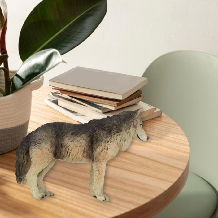 Realistic Wolf Figure Toy For Kids Cognitive Development And Home Decoration Available In Cyan Or Gray