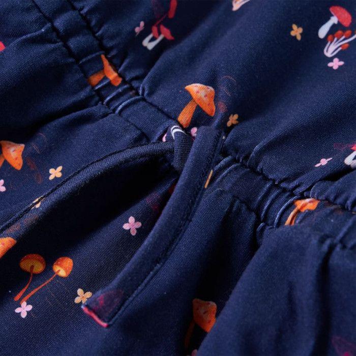 Robe fille - vidaXL - Taille 116 - Imprimé champignons - Manches longues - Cordon de serrage