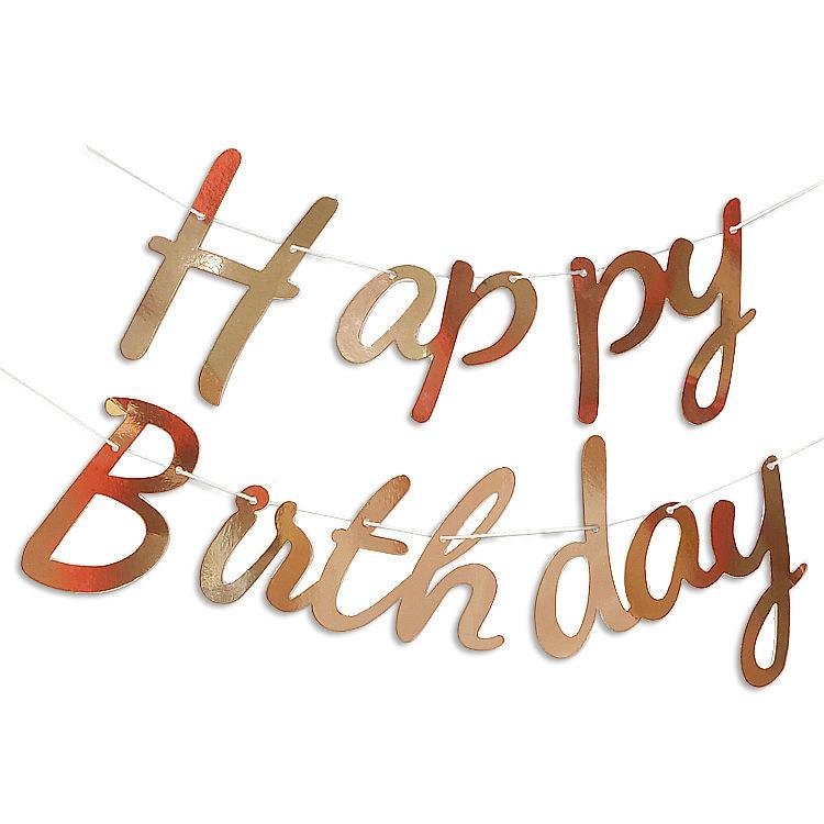 Happy Birthday Hat One-Piece Bronzing Flag Baby'S First Birthday Arrangement Banner Customization
