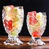 Crystal Glass Pineapple Embossed Tumbler, Vintage Beer Whiskey Water Cup, Decorative Drinking Glass for Home & Wedding
