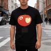 Djo Apfel T-Shirt Lustige Cartoon Grafik T-Shirts Damen Kurzarm Herren Oberteile Hohe Qualität T-Shirt Unisex Kreative Kleidung
