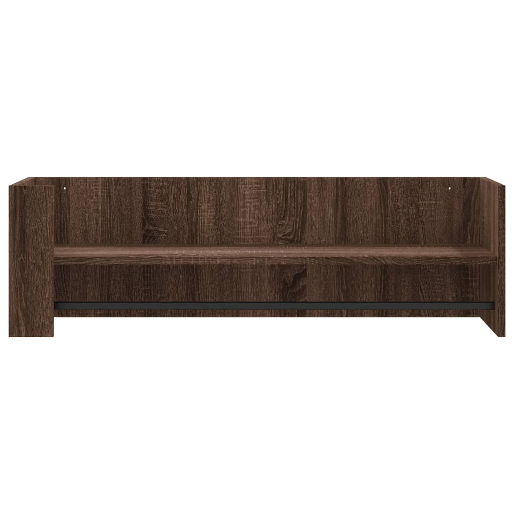 Wall Shelf Brown Oak Look 100 X 35 X 30.5 Cm Wood Based Material