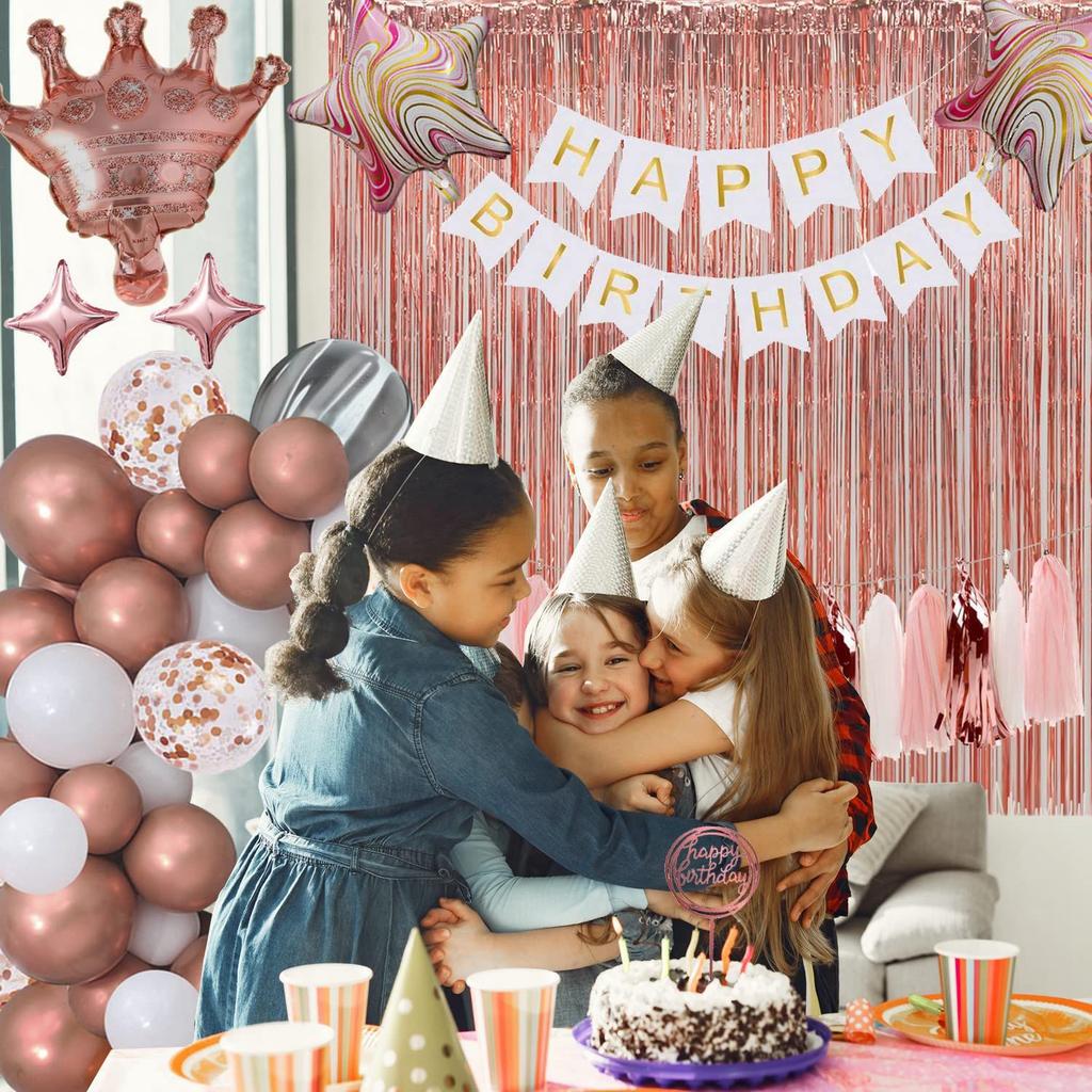 Set mit 65 roségoldenen Geburtstagsballons