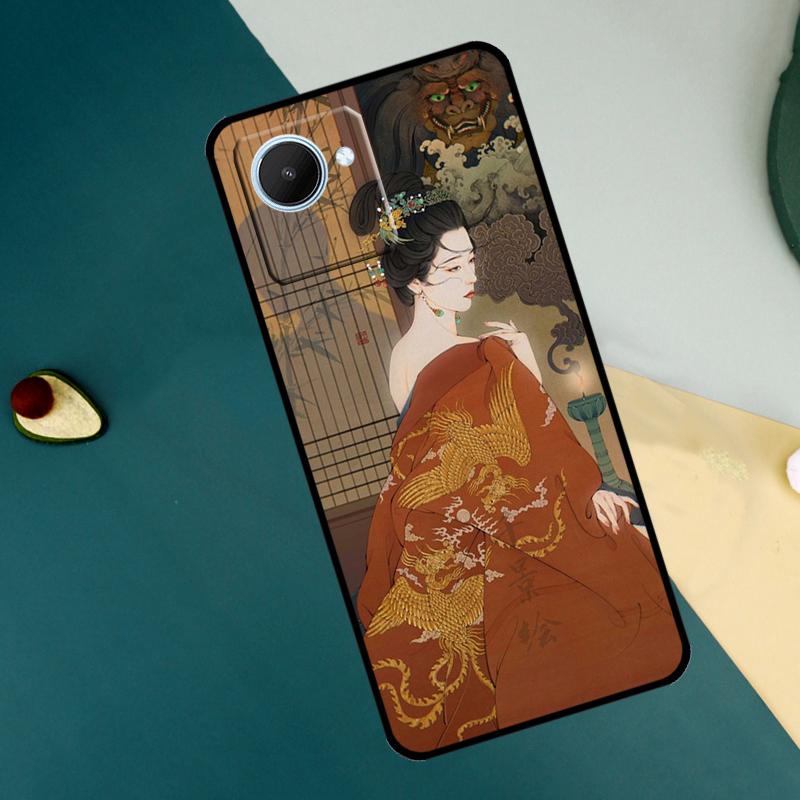 Japanese Art Kimono Tattoo For Realme 15 14 10 11 12 13 Pro Plus C65 C67 C71 C63 C61 C55 C51 C53 C75 GT6 GT7 Pro Case