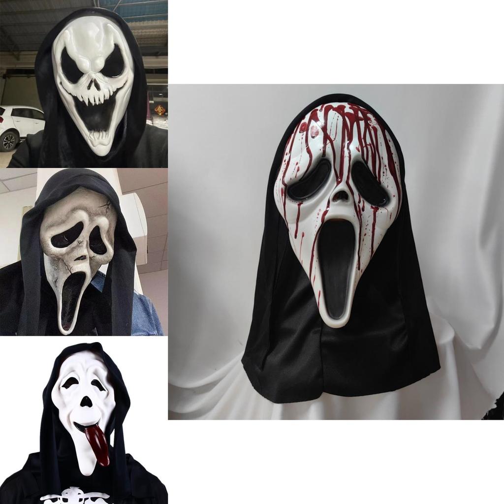 Крик Привид Латексна Маска Жахливий Костюм Аксесуар Для Вечірок на Хелловін