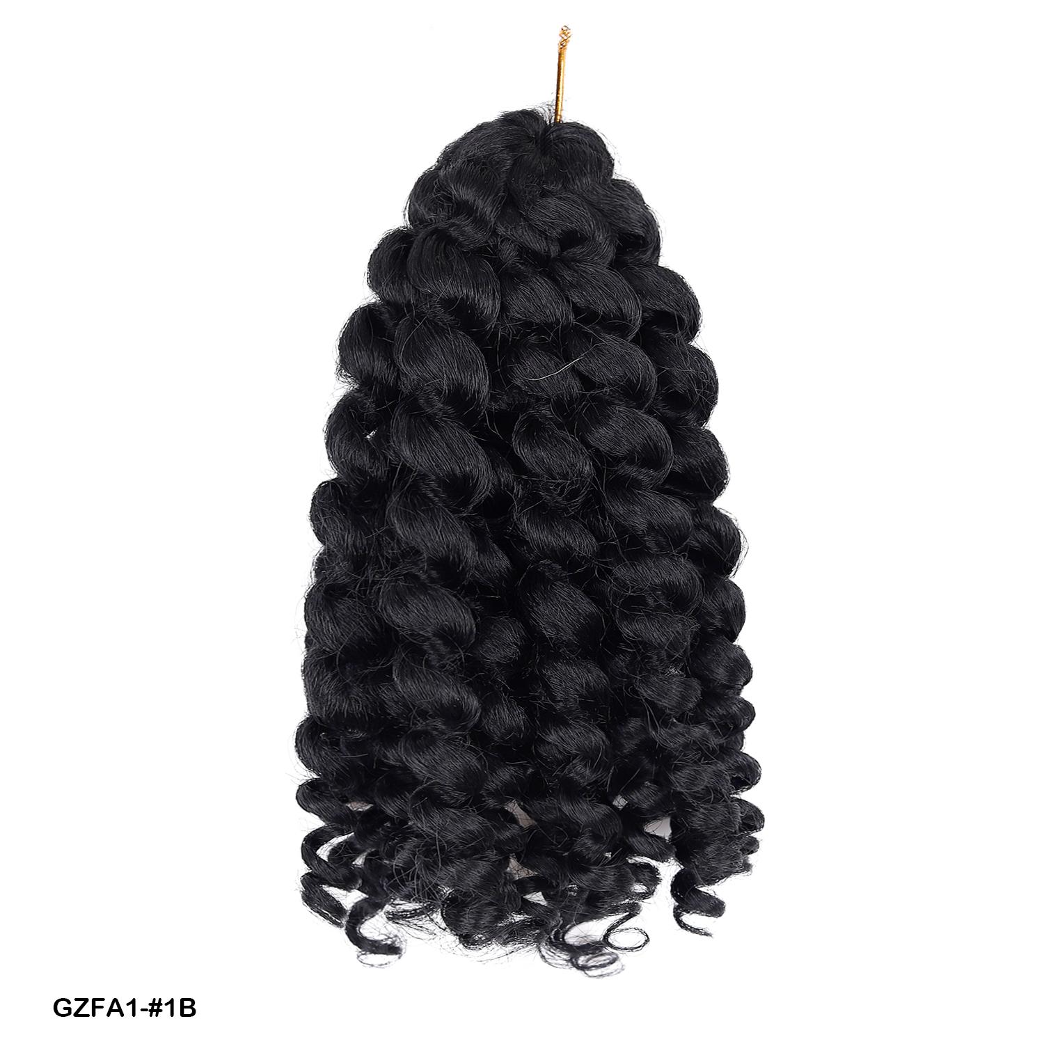 

jeedou GoGo Curl Гачок для в язання волосся Водяна хвиля Плетіння для жінок Омбре Чорний Короткий Пляжна завивка Синтетичні Глибокі скручені нарощені пасма