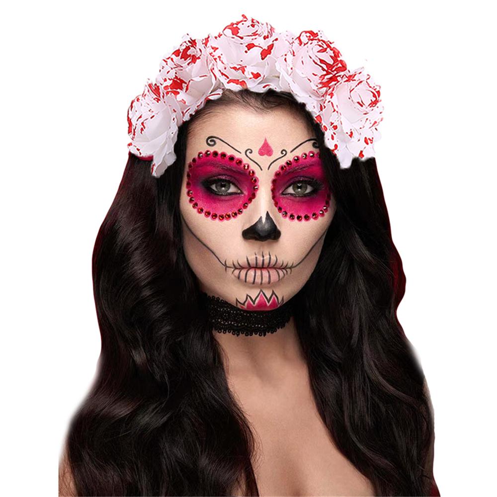 Spider Skull Halloween Headpiece Party Costume Mardi Gras Headgear Flower Headbands  for Women