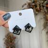 jewelry fashion Black Bowknot Cube Crystal Earring Square bow Earrings for Women Pretty gift