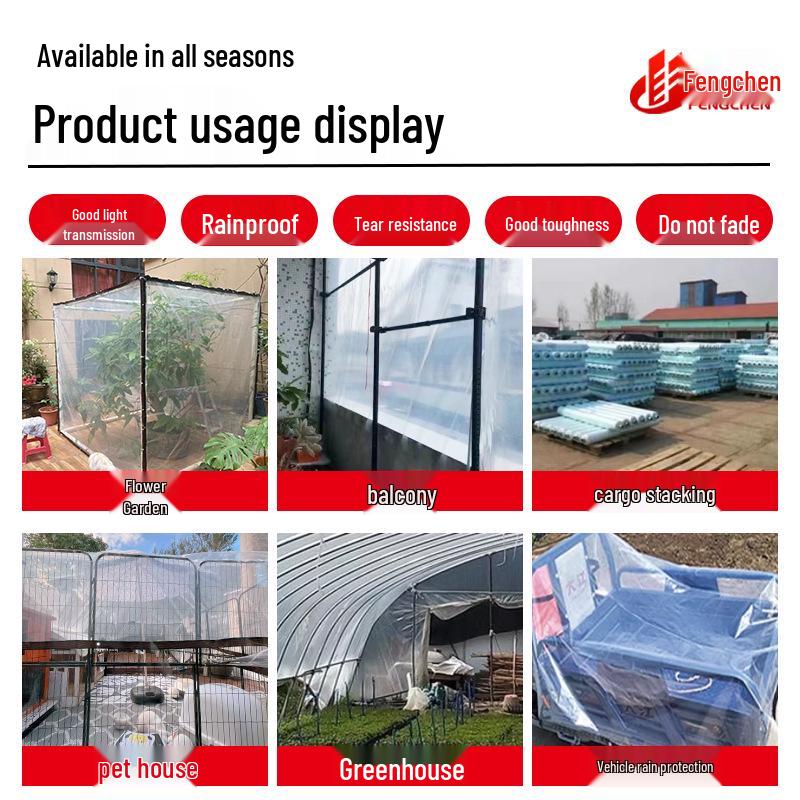 Clear Rainproof Outdoor Canopy - Transparent PE Waterproof, Windproof Cover for Balconies