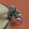 Retro Crown Skull Ring For Men Silver Color Punk Gothic Rock Hiphop Open Ring Handmade Designer Jewelry Biker Accessories Gift