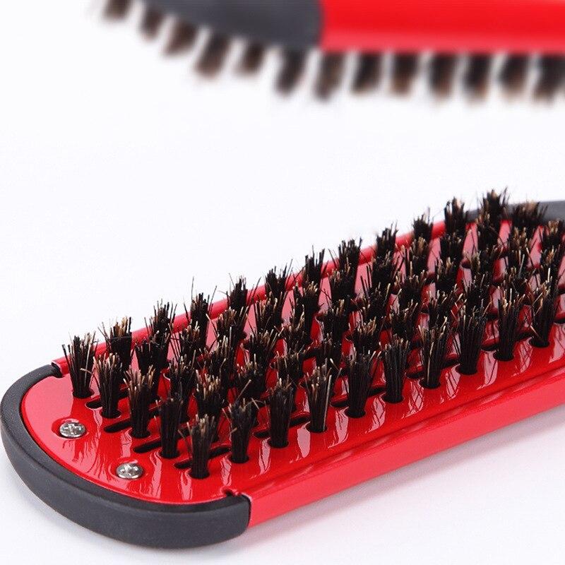 1 Pcs Pro Hairdressing Straightener Nylon Hair Straightening Double Brushes V Shape Comb Clamp Not Hurt Styling Tools