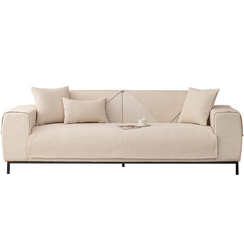 Cotton Sofa Cushion Four Seasons Universal Non-Slip Coarse Cloth Cushion Solid Color Fabric Craft Simple Sofa Cover Cover Cloth