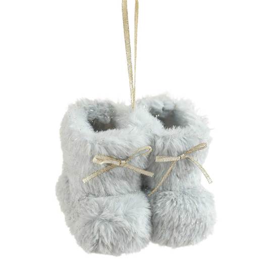 Christmas Boot Ornament Fuzzy Shoes Christmas Tree Hanging Ornaments Soft Plush Winter Boots Pendant for Home Office Decor