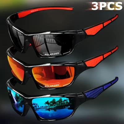 3 szt. Okulary przeciwsłoneczne polaryzacyjne do sportów outdoorowych, jazdy na rowerze, dla mężczyzn i kobiet, okulary do jazdy samochodem, odporne na promieniowanie UV i przeciwsłoneczne