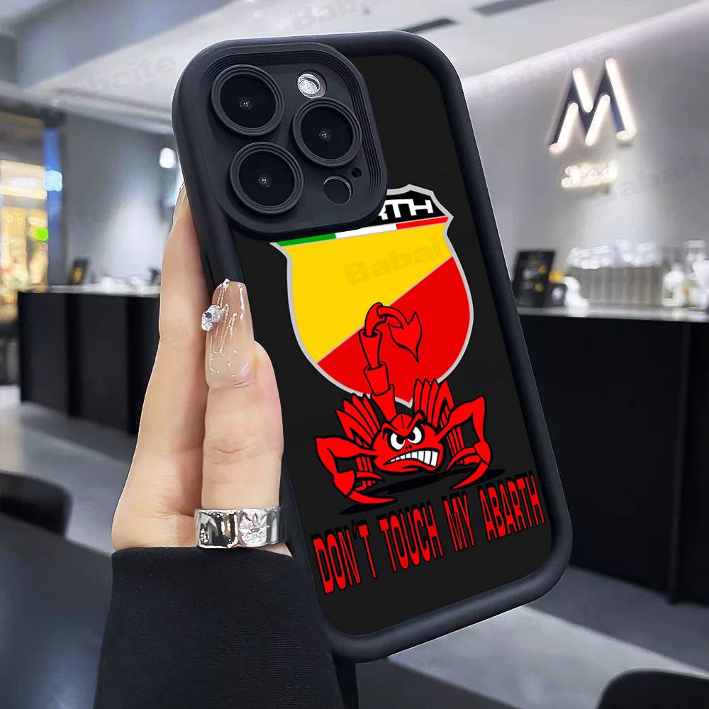 Custodia per Telefono Auto ABARTH Italia Per IPhone 17 16 15 14 13 12 11 Pro Max Plus Custodia in Silicone Antiurto