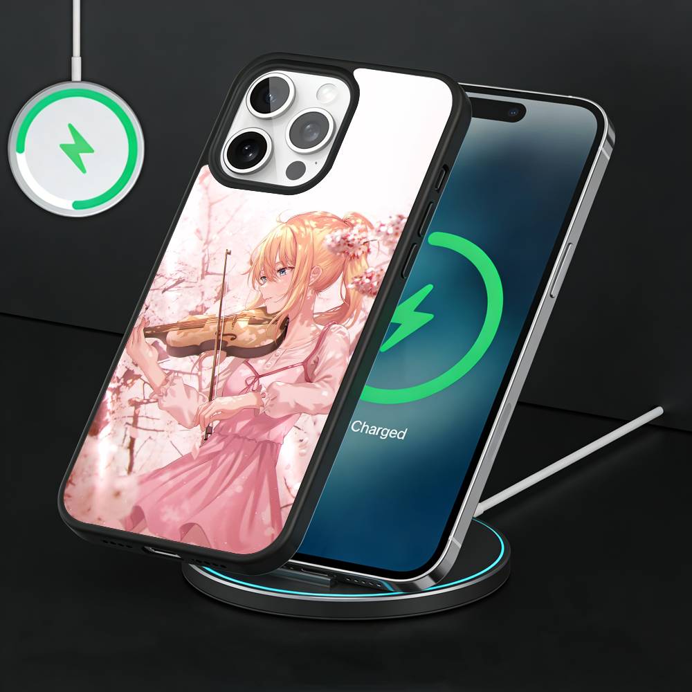 Amine Your Lie In A-Aprils Phone Case For iPhone17,16,15,14,13 Plus,Pro Max Magnetic For Magsafe Wireless Charging