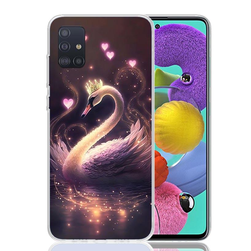 White Swan Grace Art Phone Case For Samsung Galaxy A52 A32 A22 A12 A02S A50S A30S A51 A31 AA71 Note 20 Ultra 10 S10 Plus Galaxy