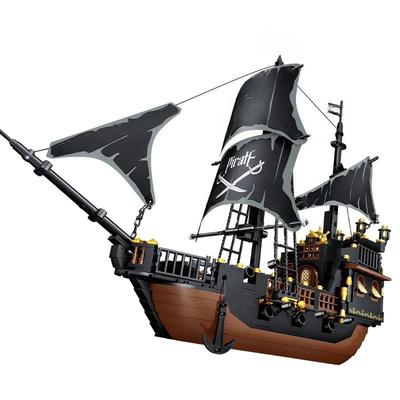 Building Block Pirate Stronghold Black Pearl Boat Royal Navy Warship Port Bricks Toy For  Children Gift