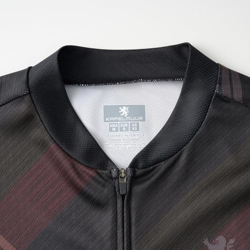 Kapelmuur Cycling Long Sleeve Jersey, Printed Glass Check, Brown, Size XS