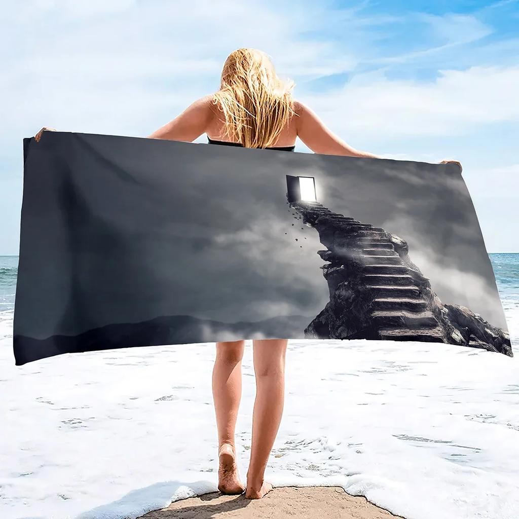 Burj Al Arab Sailing Hotel Microfiber Sand Free Beach Towel Thin Quick Fast Dry Super Absorbent Oversized Lightweight Towels