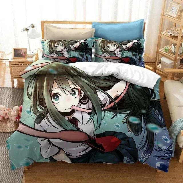 My H-Hero A-Academia 3D Printed Bedding Set Japan Anime Duvet Covers With Pillowcases Bedclothes Bed Linen For Friends