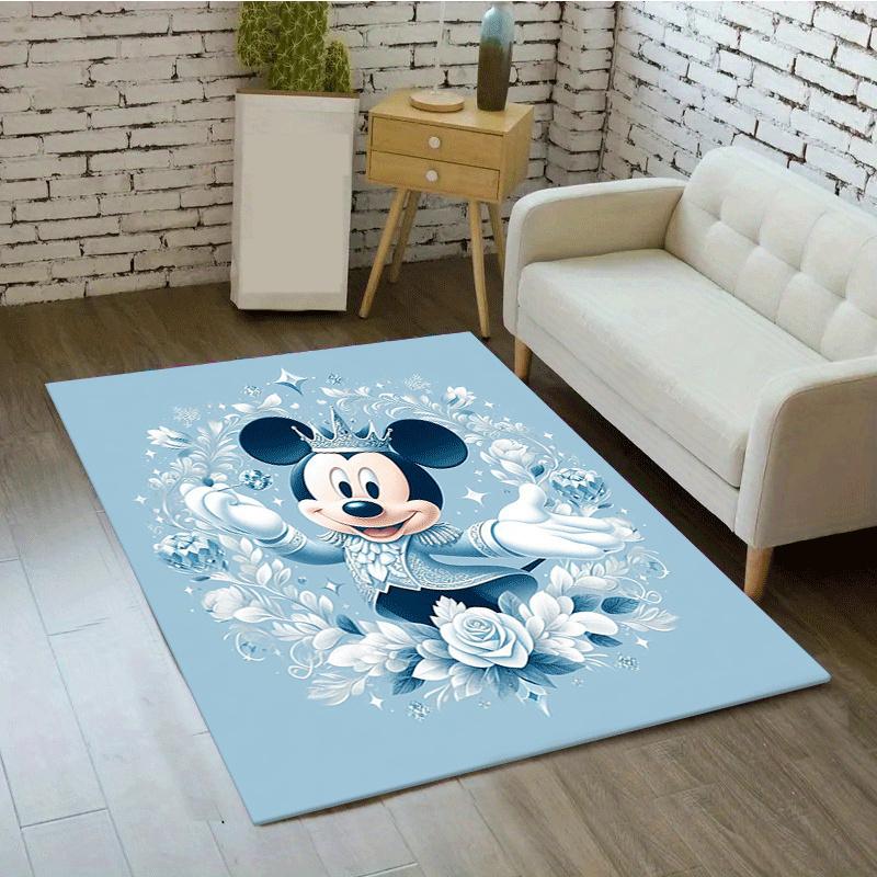 1pc Mickey Pattern Area Rug Soft Flannel Floor Mat for Living Room,Office,Bedroom and Carpet,Sofa Coffee Table Floor Mat