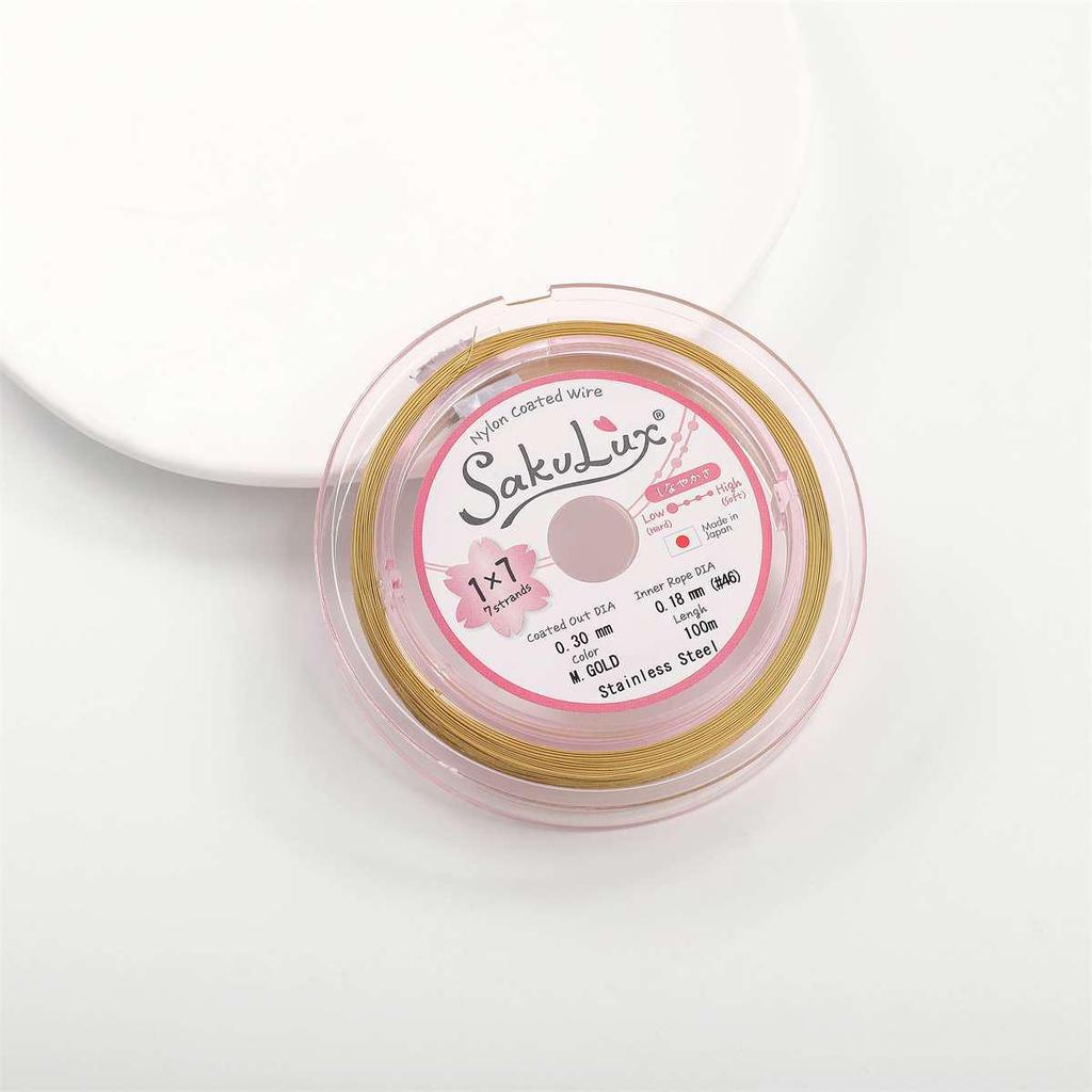 Pearl Gold Silk Wire Jewelry: Bracelet, Earrings, Necklace - Soft Steel Wire for DIY Beading and Accessories.