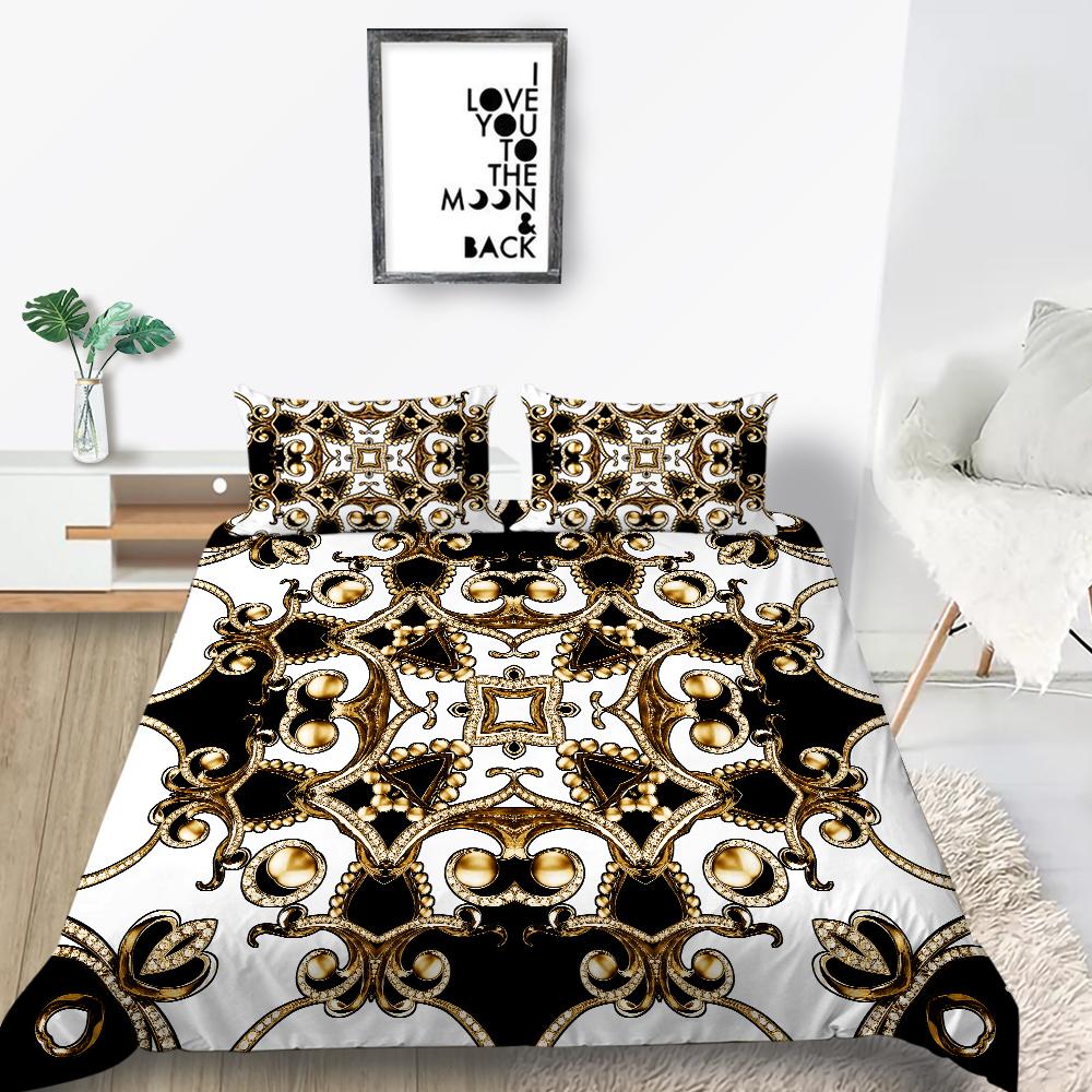3D Luxury Series Bedding Set Luxury Printed Duvet Cover Pillow Case 2or3 Soft and Comfortable Zippered Home Decoration