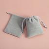 50Pcs Personalized Logo Beige Jewelry Drawstring Bag Thick Velvet Pouch Boutique Cosmetic Wedding Favors Candy Organizer Pockets