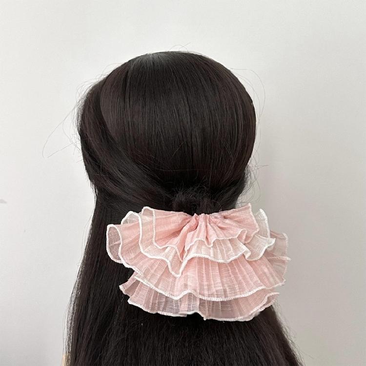 Lacy Hair Tie Elastic Scrunchies Multi Layer French Hair Rings for Elegant Updos Suitable for Long Hair