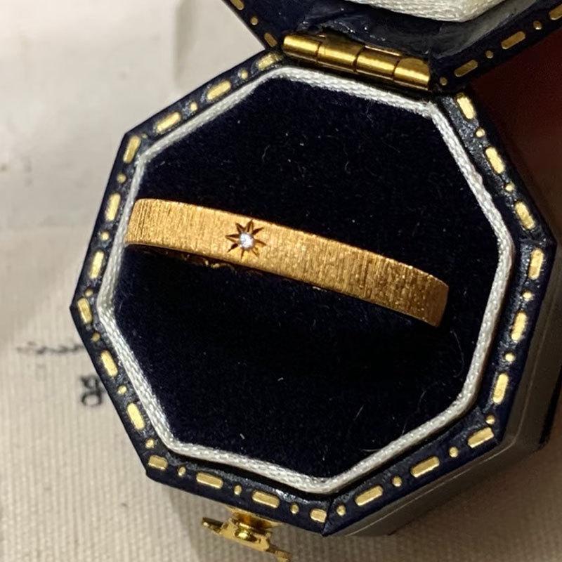 Винтажное минималистичное кольцо-звездочка с бриллиантом принцессинской огранки для женщин Adjustable Open Size