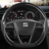 Carbon Fiber + Leder Auto Lenkrad Abdeckung Nicht-Slip 38cm Für Seat Tarraco Arona Ateca Ibiza Toledo Mii leon Arosa Exeo ST FR