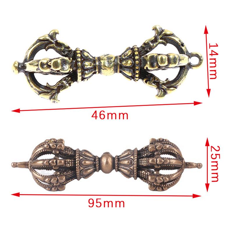 Vintage Copper Vajra Pestle Feng Shui Ornament Religious Collection Buddha Instrument Home Decorations Antique Brass Desk Decor