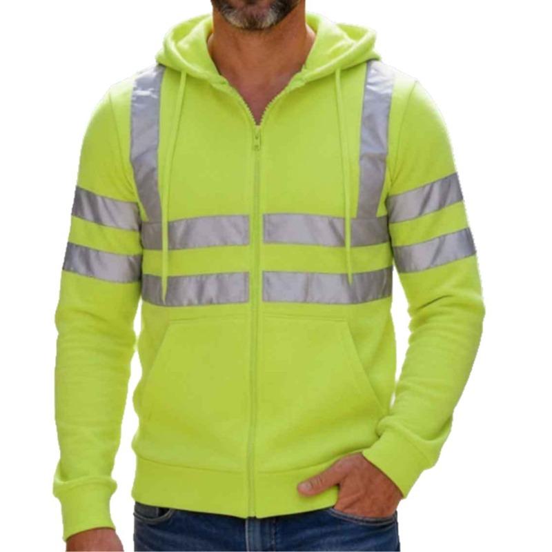 2026 Trending Men's Apparel: Everyday Outdoor, Hiking, Reflective Stripes, Zippered Hooded Top, Jacket, Men's