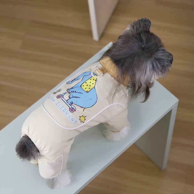 Winter Dog Four-Legged Cotton Coat Cartoon Print Pet Warm Outfit Small To Large Breeds